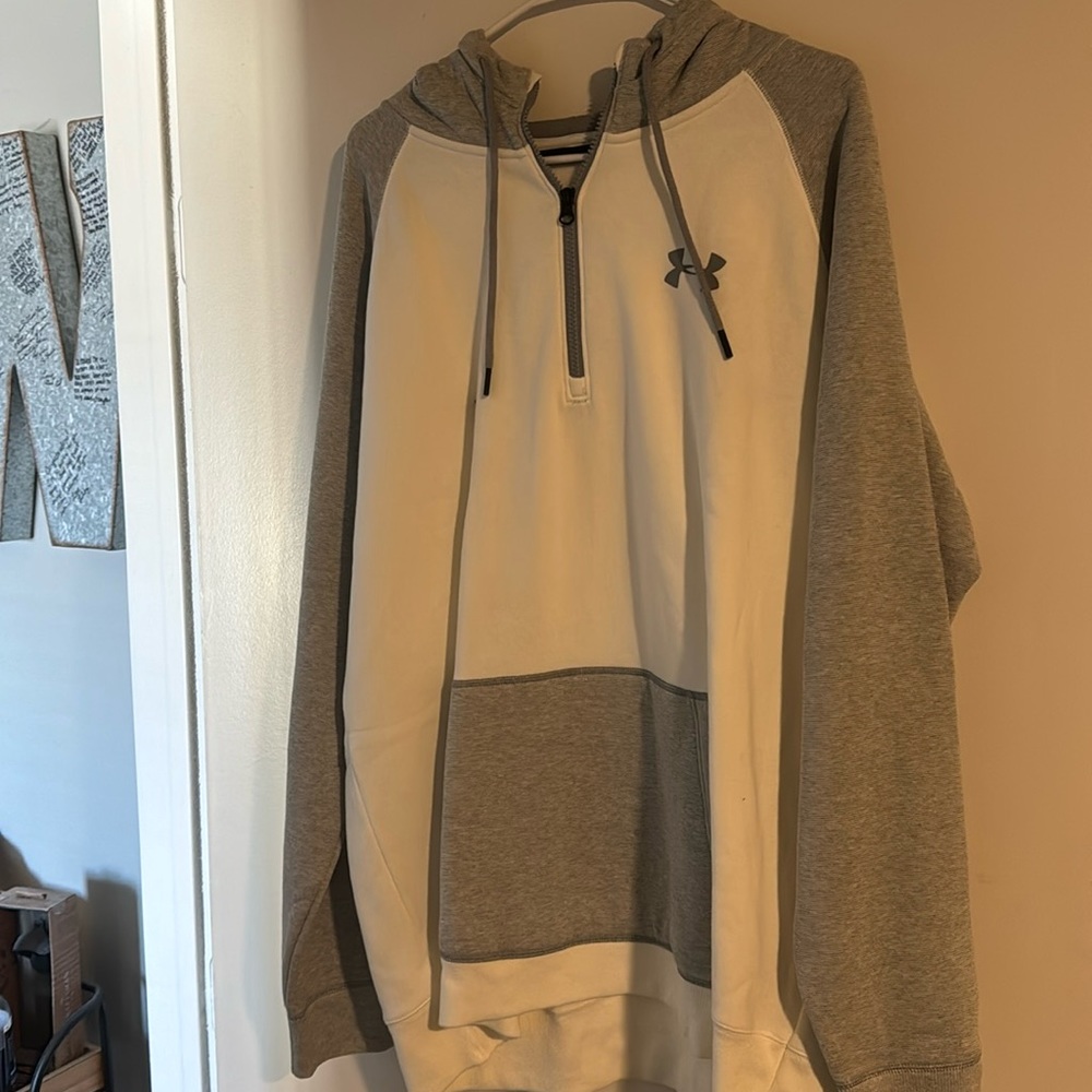 NWT. Never been worn. Gray and white Under Armour Hoodie